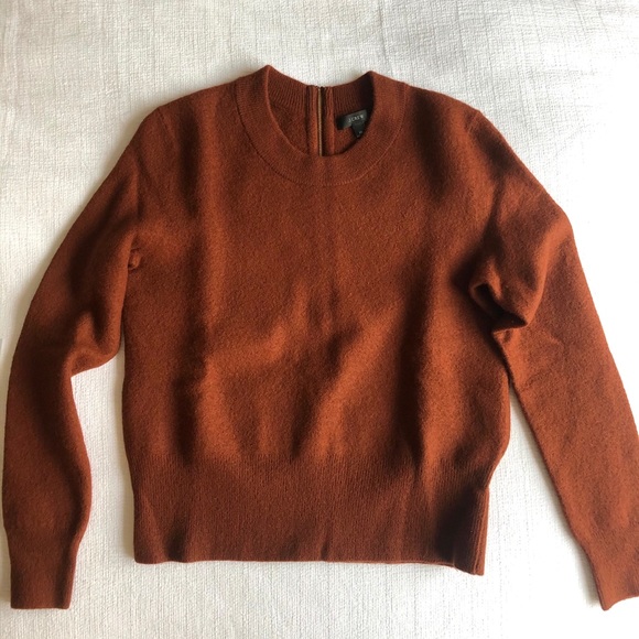 J. Crew Sweaters - J.Crew Wool Back Zip Sweater in Deep Redwood